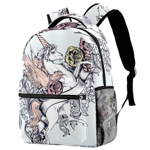 Sac de voyage décontracté licorne et fleurs pour sorties et weekends