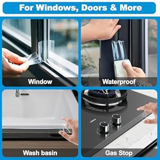 ETERART Transparent Weatherproof Seal Tape 2" x 30 Yards, High Strength Waterproof Sealing Tape for Windows Doors, RV Bathroom Kitchen Outdoor, Air Water Leakage Protection Adhesive Weather Stripping