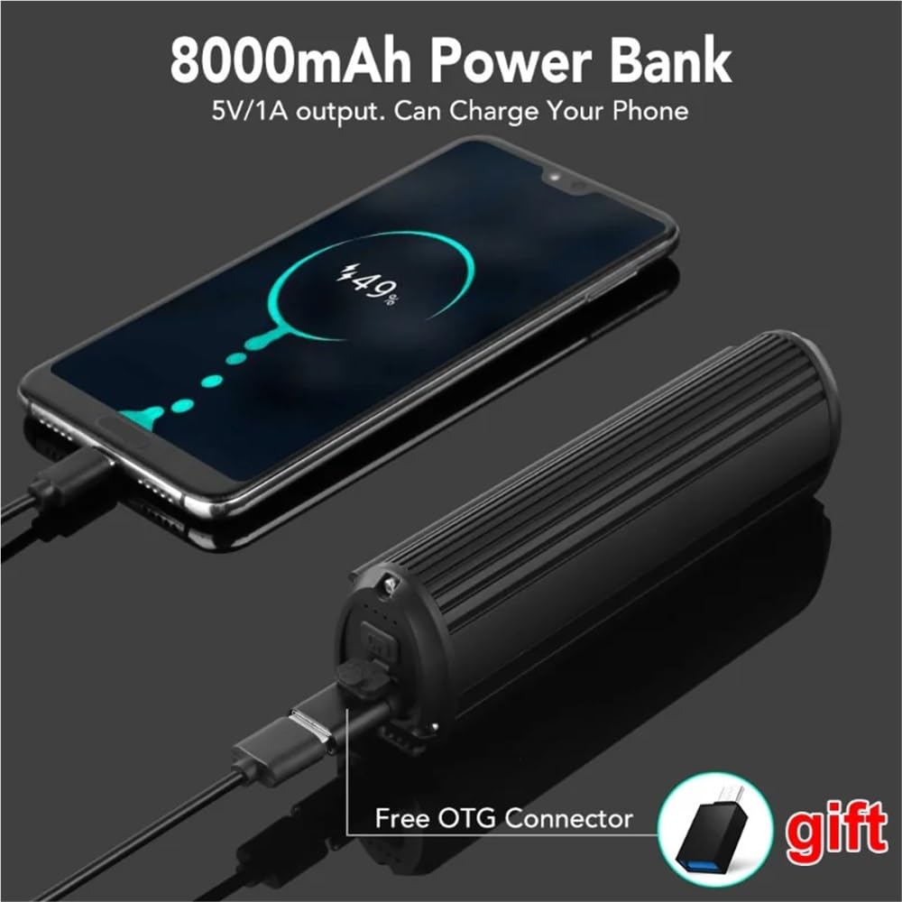Światło rowerowe 8000mAh 5 LED Światło rowerowe przednie Akumulatorowa latarka LED 5200LM Światło czołowe z power bankiem Akcesoria rowerowe(S610)