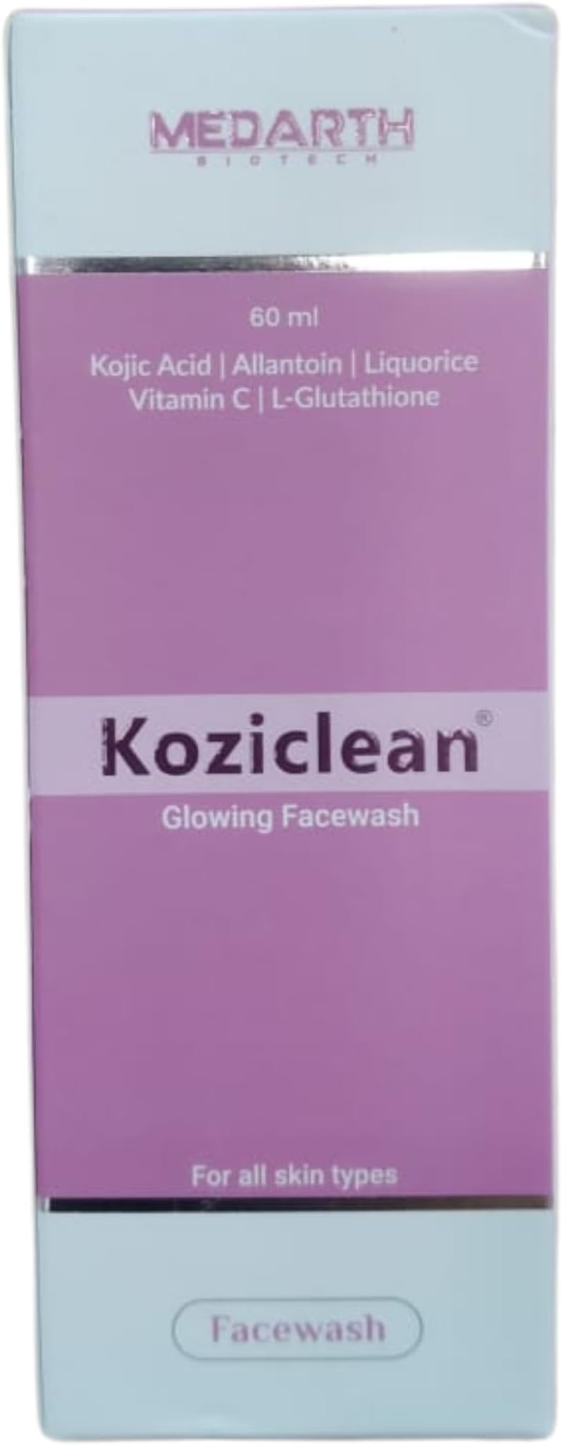 Medarth Koziclean Glowing Face Wash Kojic Acid Vitamin C & L-Glutathione Brightening Cleanser (60ml)