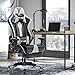 KCREAM Gaming Stuhl Bürostuhl Ergonomischer PC-Stuhl Höhenverstellbarer Schreibtischstuhl Gamer Stuhl mit hoher Rückenlehne Gaming Sessel Massage Racing Stuhl mit Fußstütze (Grey)