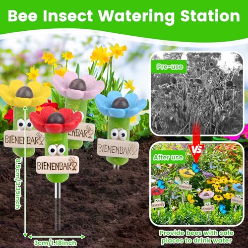 Insektentränke, 4 Stück Bienentränke für Den Garten, Cups for Bee, Insektentränke Garten für Insekten, Bienentränke für Durstige Bestäuber, Hummeln Landeplatz Garten Terrasse Balkon