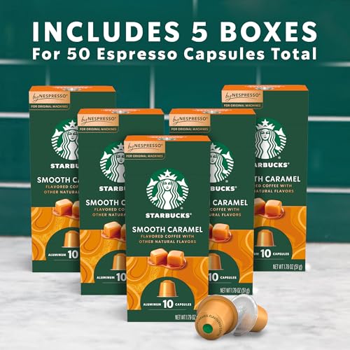Image of Starbucks by Nespresso Original Line Caramel Flavored Coffee, Espresso Pods, (Pack of 10)