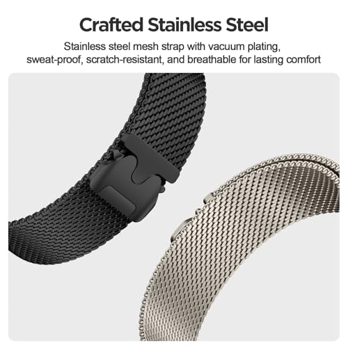 Image of Compatible with Huawei Watch GT 5 46mm Strap Stainless Steel Band for Watch 4 46MM Parachute-Style Buckle Loop Strap Compatible with Huawei Watch GT 4 3 2 46mm Straps(No Watch)