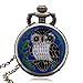 Produktbild DZX Herren Taschenuhr, Vintage Style Jade Owl Anhänger Halskette Taschenuhr, Geschenke für Herren Men Taschenuhr und Kette Silber