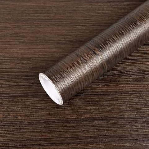 Decoroom Dark Wood Wallpaper Peel and Stick, Thicken Waterproof Wood Grain Contact Paper for Cabinets Drawer Liners, Self-Adhesive Textured Wood Vinyl Wrap for Furniture Shelves 15.7 in X 275.5 in Cover
