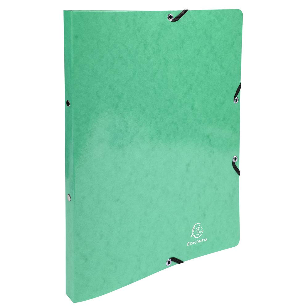 Exacompta - 54829E - Conf. da 20 Raccoglitori in Cartoncino Lustré Lucido 600 g/mq Iderama - Chiusura con Elastici Angolari - 2 Anelli Tondi 15 mm - F.to Esterno 25x32 cm per A4 - 10 Col. Assortiti