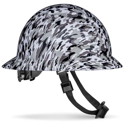 Acerpal Full Brim Non-Vented True Camo Design Gloss Finish OSHA Hard Hat with 6-Point Suspension