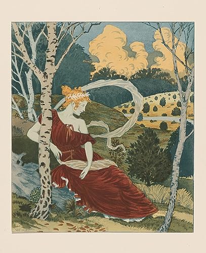 Affiche dans les bois Eugene Grasset toile 50x70 pour habiller un mur vide sans reflets