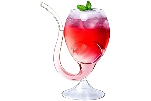 Vampiric Cocktail Glass with Built-In Straw