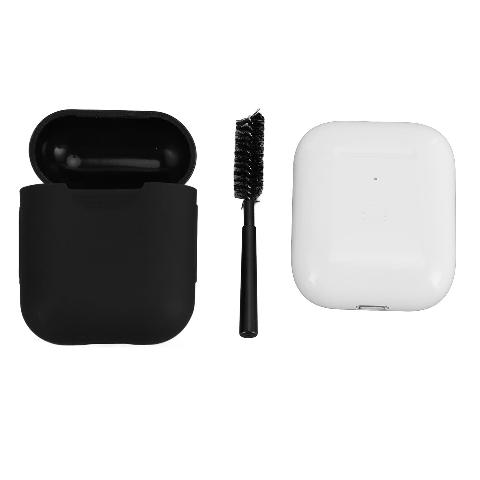 Fabater Custodia di Ricarica Wireless per Auricolari IOS di Prima Generazione di Ricambio con Pulsante di Sincronizzazione per Accoppiamento Bluetooth, Ricarica Rapida da 550 MAh, Doppia Cablata e