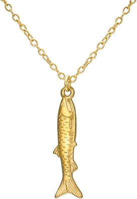 Fish Drop Necklace for Women Beach Charm Fish Pendant Necklaces Jewelry for Summer Vacation