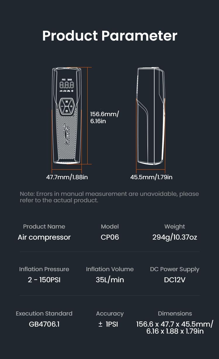 Air Compressor 22000rpm High Speed Motor, 35l/Min Large Capacity Quick Inflatable Silent Air Pump, Suitable For Inflatable Products Such As Cars, Motorcycles, Bicycles, Balls, Etc