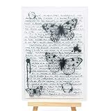 Welcome to Joyful Home 1pc Butterfly Sentiment Background Clear Stamp for Card Making Decoration and
