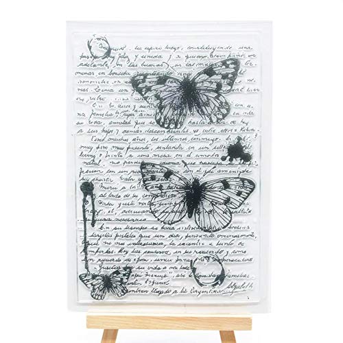Welcome To Joyful Home 1Pc Butterfly Sentiment Background Clear Stamp For Card Making Decoration And Scrapbooking #TOP17