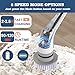 LENDAWAY 9-in-1 Multi-Purpose Electric Spin Scrubber for Cleaning, 2 Speed Long Handle Shower Scrubber, Replaceable Cleaner Brush Heads for Floors, Windows, Bathtub, Grout, Tiles, Sink, Car, Bathroom