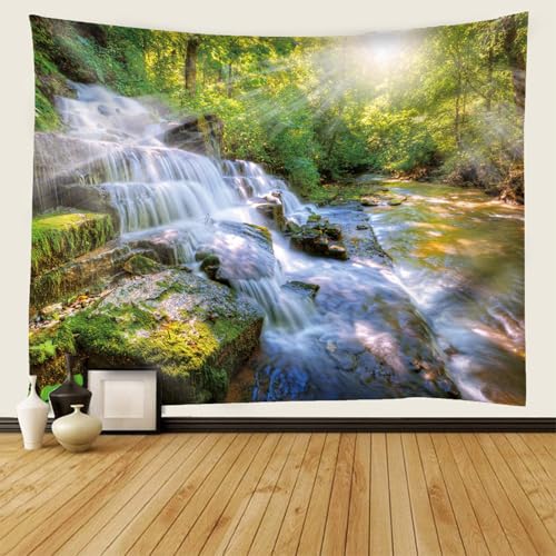 Tapices de pared con diseño de ríos en el bosque para decorar salones 2