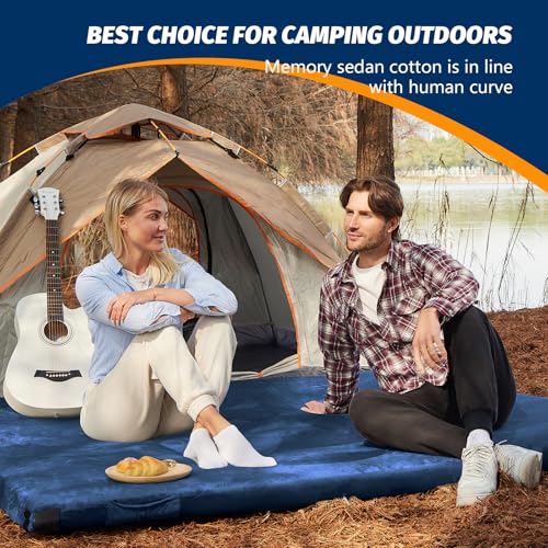Image of CYMULA Memory Foam Camping Mattress Pad, Sleeping Mat, Portable Roll Up Mattress for Adults, Camping Bed Pads for Sleepover, Car Bed with Travel Bag