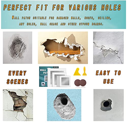 Drywall Patch 6Pcs 2In Dry Wall Repair Kit Jcfksdj Wall Small Large Hole Repairs Patch Heavy Duty High Strength Cuttable Aluminum Plaster Wall Repair Patch With Extended Self-Adhesive Mesh (2X2Inch) #TOP4