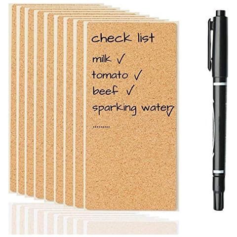 NLR [4.96''×2.36'', 9pcs] Natural Cork Wooden Label Stickers | Waterproof & Removable | No-Residue & Repeatedly Paste | Organize Your Office, Home, Kitchen & Garden Cover