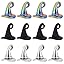 1 Box 60pcs Mixed Color Witch Hat Charms