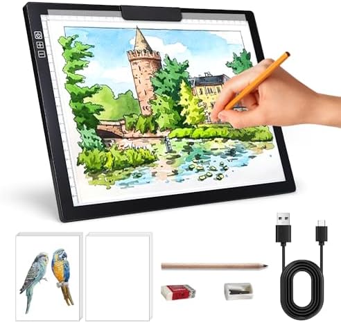 ZTVA A3 LED Tracing Light Pad - Rechargeable Diamond Art Board With Stand - View #6