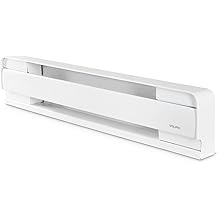 Stelpro Brava Electric Baseboard Heater &ndash; 500W / 120V &ndash; 27 7/8&Prime; L &times; 5 7/8&Prime; H &ndash; Rounded Corners &ndash; Durable Steel Convection Heater for Quiet, Even Heat (AB0501W) &ndash; White