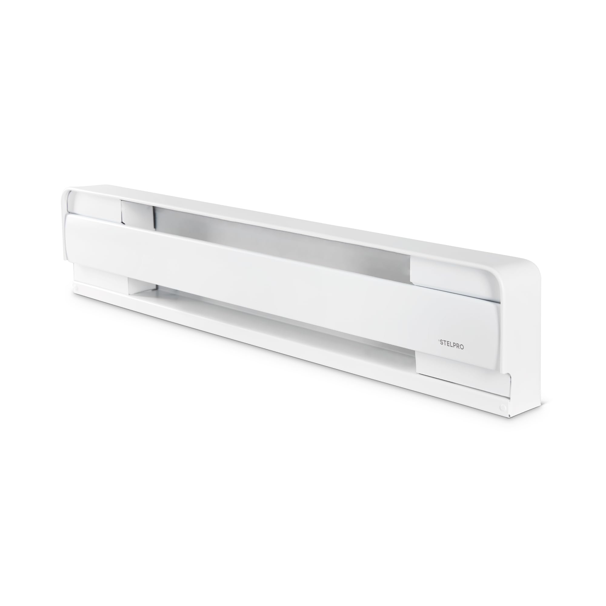stelpro brava electric baseboard heater – 500w / 120v – 27 7/8? l × 5 7/8? h – rounded corners – durable steel convection heater for quiet, even heat (ab0501w) – white