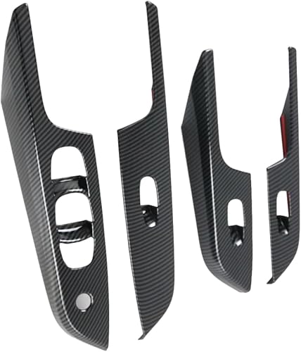 Miniatura 3 de KACEPAR Door Armrest Window Lift Switch Panel Cover Trims Carbon Fiber, Door Armrest Window Lift Down Switches Panel Cover Trims Armrest Cover,