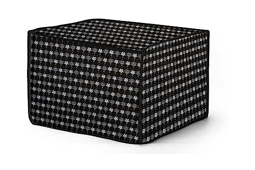 Image of The Furnishing Tree PVC Waterproof Microwave Oven Cover Compatible for Morphy Richards 20 L Solo 20 MS Floral Pattern Black White