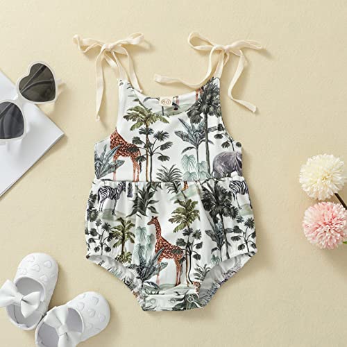 Wld Baby Girls Boys Cute Animal Print Romper Jumpsuit Infant Backless Playsuit Overall Summer Clothes (Gray, 0-6 Months) #TOP6