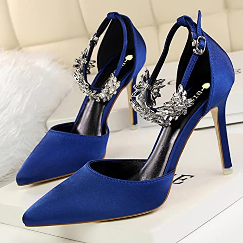 Ecoodisk Mujeres Sandalias Tacones Altos Bombas Mujeres Sandalias de tacón Alto Zapatos de Mujeres Zapatillas para Mujeres Zapatos de Fiesta-Blue,40
