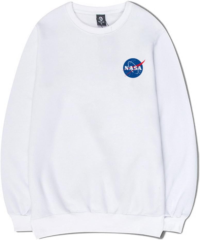 CORIRESHA Fashion NASA Logo Print Hoodie Sweatshirt with Pocket(Smaller Than Standard Size)
