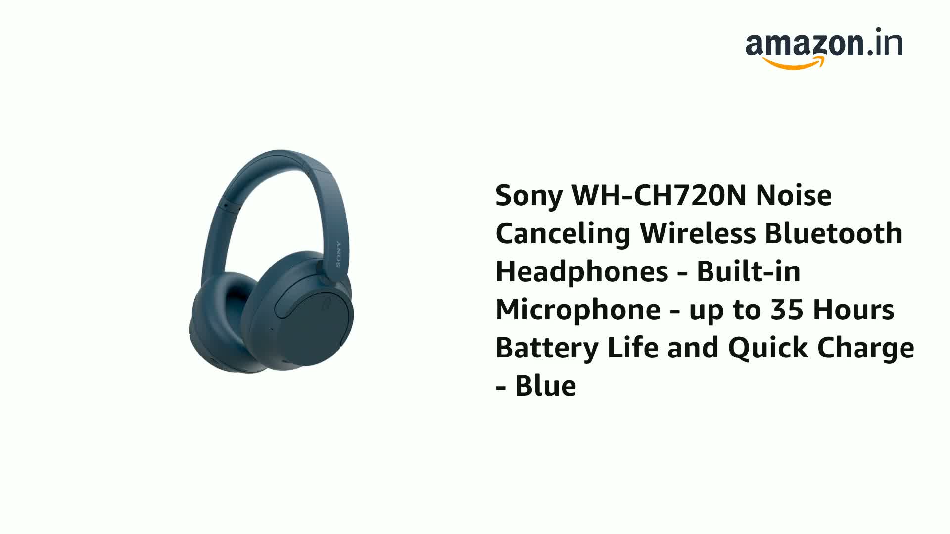 SONY WH-CH720N ブルー Sony WH-CH720N Active Noise Cancellation Wireless Bluetooth Over