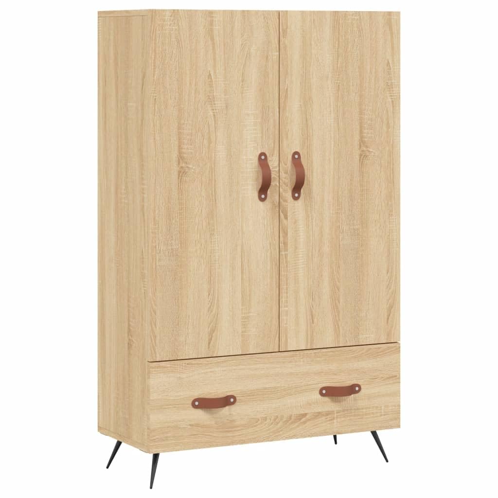 ZEYUAN Sonoma wysoki dąb kredens 69,5x31x115 cm szafka z szufladami z drewna inżynieryjnego, komoda do przechowywania sypialni, komody z szufladami