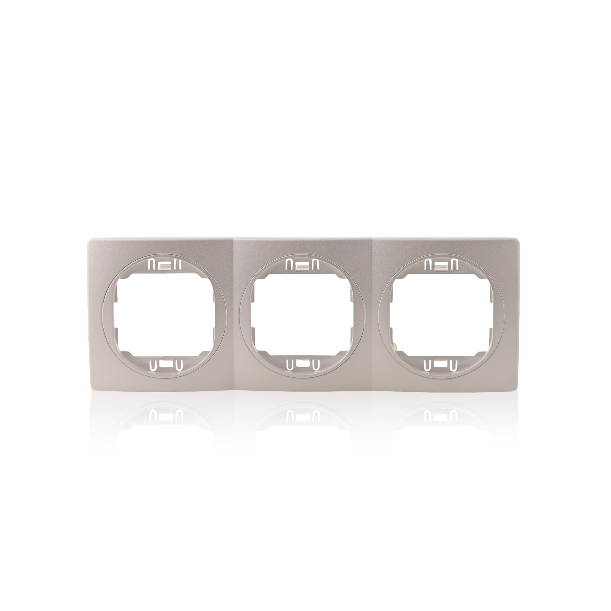 3x Datenbuchse Nobilis Set Silber 2xRJ45 Cat 6 FTP, Ø 60 mm & 3-fach Rahmen 80x222 mm horizontal ABS