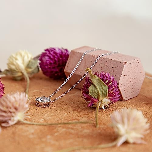 Carissima Gold Damen-Collier Halo 375 Zirkonia transparent Rundschliff 45.72 cm - 5.19.7304