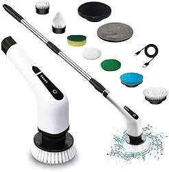 Esfregão Elétrico Premium 9 em 1 Sem Fio – Mop Giratório 360° Recarregável para Limpeza Pesada em Janelas, Banheiro e Cozinha