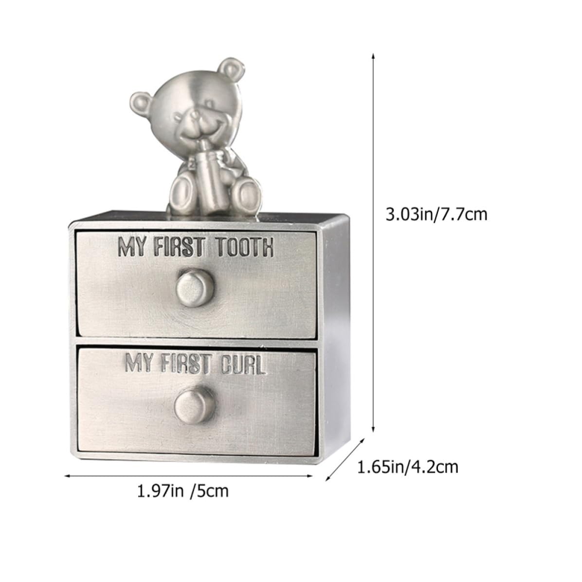 DOITOOL Boîte à Dents en Métal 2pcs, Boîte de rangement pour dents de lait pour bébé, Porte-dents, Cadeau Souvenir pour garçon et fille