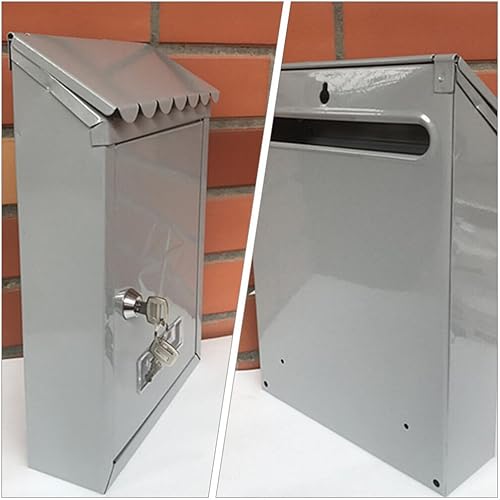 Miniatura 5 de MAGICLULU Buzón de correo con candado, montaje en pared, resistente a la lluvia, nostalgia para el hogar, para montaje en pared exterior, buzón para