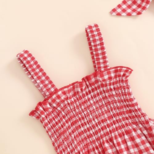 Tsseiatte 2388XZHYMXF-FT68464BNTKWH Newborn Baby Girl Summer Bodysuit One Piece Ruffle Strap Romper Jumpsuit Cotton Blend Playsuit With Headband thumb #3