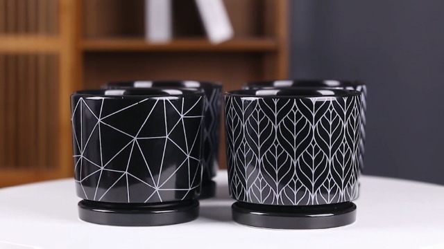 Flower-Pots55-Inch-Succulent-Pots-with-HoleIndoor-Cylinder-Ceramic-Planters-with-SaucerBlack-Cactus-Planters-with-DrainageOutdoor-Garden-Pots-Set-of-4 Flower-Pots55-Inch-Succulent-Pots-with-HoleIndoor-Cylinder-Ceramic-Planters-with-SaucerBlack-Cactus-Planters-with-DrainageOutdoor-Garden-Pots-Set-of-4