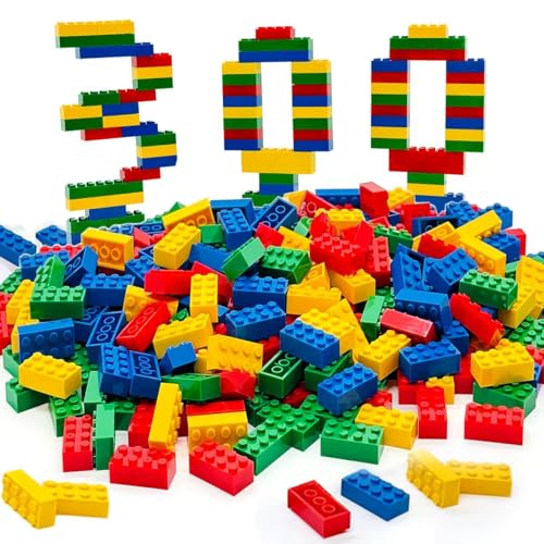 Taken All 300Pieces Classic Building Bricks Blocks Toy Set 2x4 MOC Building Basic Bricks Parts and Pieces Compatible with Major Brands Construction Toys for Kids 6 yr+ (Red, Yellow, Blue, Green)