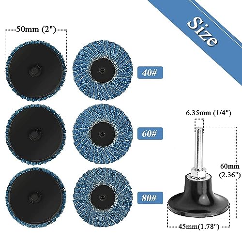 Kit de discos abrasivos de láminas de 2 pulgadas de 120 grit con ruedas de lijado 2