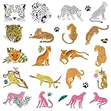 Hohamn Cheetah Tattoos for Kids, 10 Sheets Cheetah Jungle Animal Theme Temporary Tattoos for Boys Cheetah Birthday Party Supplies Gifts Decoration