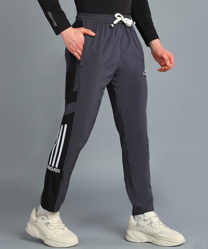 Image of Lightwaight 3 Zipper Pockets Regular fit Running Track Pants for Men | Lowers for Men |Sports Track Pant for Men Polyester