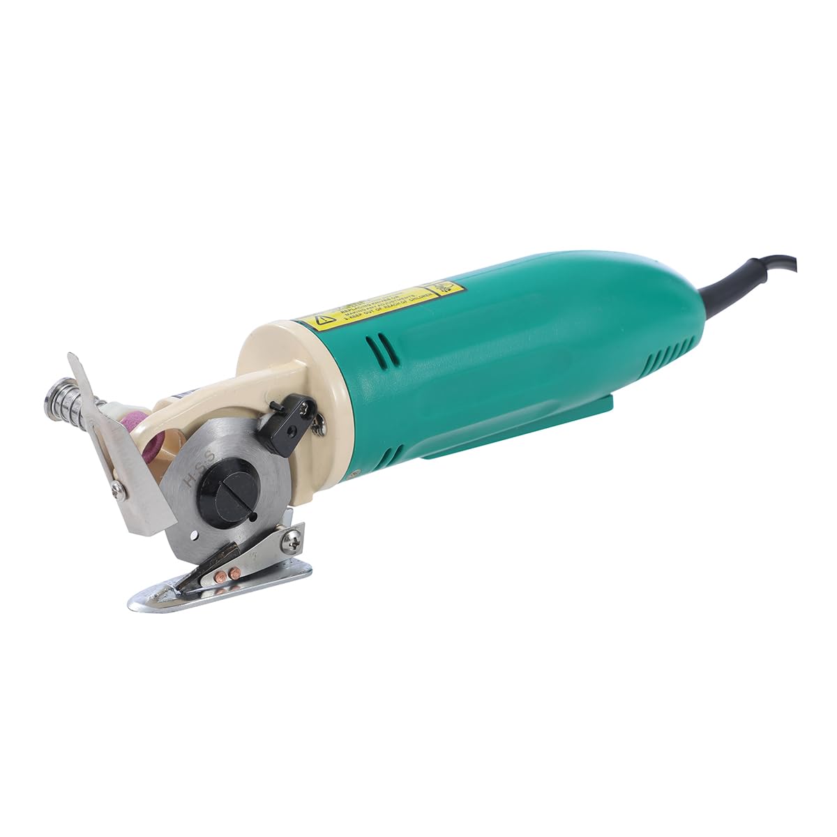 KATSU Electric Fabric Cutter 50mm Blade and 8mm Max Trimming Thickness, with Extra Blade, 220V Cloth Textile Leather Rubber Cutting Machine 103910