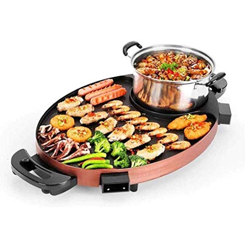 Innengrills, elektrische Grills Grill-Hot-Pot-Doppeltopf, integrierter Herd, elektrischer Hot-Pot-Elektro-Grill Elektrische Backform Rauchfreier