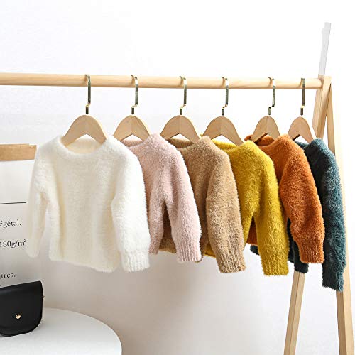 Image of Curipeer Baby Sweater Solid Ruffle Basis Pullover Sweater Turtleneck Longsleeve Fall Clothes for Baby Girl and Boy 6M-4T