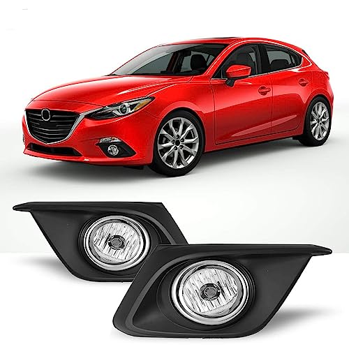 Winjet WJ30-0514-09 2014-2016 Mazda 3 Fog Light Kit Replacement RH LH Wiring Pair Set - Clear